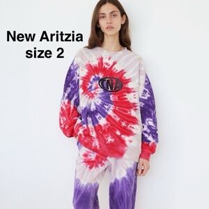 NEW TNA Cozy Fleece Mega tie-dye crew Sweater ⭐️⭐️⭐️⭐️